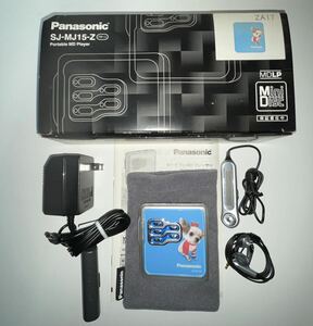 通電確認済 Panasonic SJ-MJ15-Z 2002年製 ポータブルMDプレーヤー パナソニック ブルー オーディオ 付属品 PORTABLE MD PLAYER 音楽