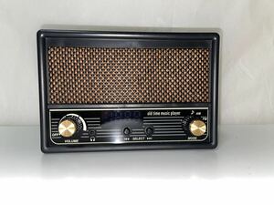 【動作確認済】唱歌ラヂオ ラジオ 昭和レトロ AM FM RADIO アンティーク風 音楽 プレーヤー メロディ 曲 歌詞カード