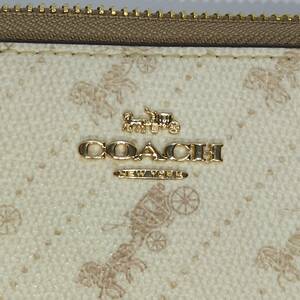 COACH　C3547　財布　長財布　ラウンドファスナー　コーチ　PVC　ホワイト　ベージュ　限定