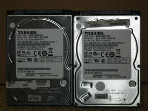 【正常確認/初期化済 中古品】東芝 SATA2.5インチHDD 1TB 2個セットＢ