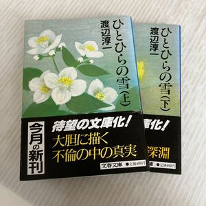 M-ш/ ひろひらの雪 上・下 2冊セット 渡辺淳一 文春文庫 1986年11月10日第1刷発行