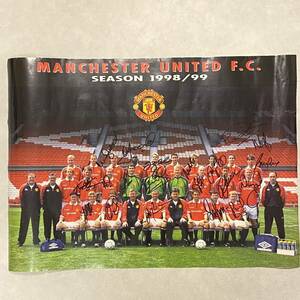 【DO240034】 マンチェスターユナイテッド サイン入り ポスター MANCHESTER UNITED F.C. SEASON 1998/99