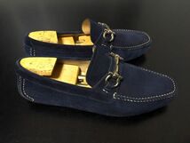 極美品 使用回数少 フェラガモ 8.5EEE Ferragamo ガンチーニ ドライビングスリッポン ローファー 濃紺 8250_画像7