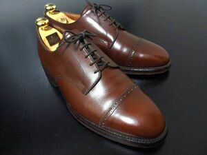 極美品 使用回数少 クロケット＆ジョーンズ 8.5E CROCKETT&JONES 「SANDOWN」 ストレートチップ ドレスシューズ 濃茶 8309