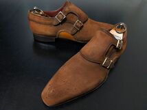 美品 マグナーニ 40 Magnanni オパンケ製法 ダブルモンクスエード ブラウン ドレスシューズ 8260_画像4