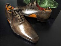 美品 マグナーニ 39 Magnanni オパンケ製法 ホールカット アンティークブラウンドレスシューズ 8384_画像1