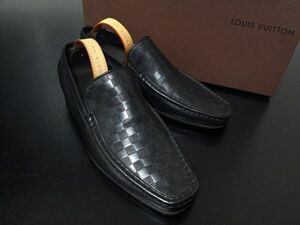 極美品 使用僅か ヴィトン 6.5 LOUIS VUITTON ♯FA0084 ダミエ ソフトドレスローファー 箱付 8413