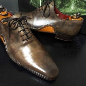 美品 マグナーニ 39 Magnanni オパンケ製法 ホールカット アンティークブラウンドレスシューズ 8384の画像1