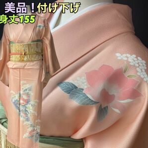 付け下げ美品！七五三や入学式、入園式に！一重梅色上品優美な花柄！身丈155