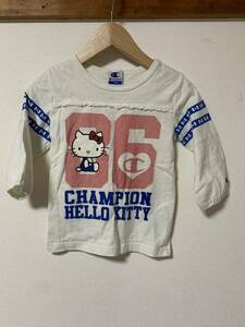 【Champion】キティちゃん　七部袖Tシャツ　110