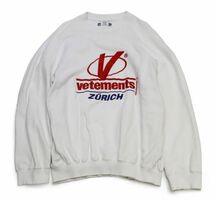 正規品 18SS VETEMENTS White Embroidered zurich Sweatshirt ヴェトモン チューリッヒ 刺ロゴ スウェット トレーナー パーカー 白M JZ-4_画像2