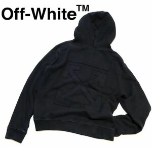 正規品 OFF-WHITE ARROW LOGO SLIM HOODIE オフホワイト クロスアローバックロゴ スウェットパーカー フ―ディー 黒 ブラック XXL JZ-9