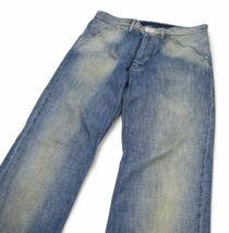 国内正規品 Louis Vuitton シルバーバックル金具 ユーズド加工 デニムパンツ ルイヴィトン バギーパンツ DENIM PANTS インディゴ 40 K-8_画像5