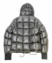 国内正規品 MONCLER NIVELLE GIUBBOTTO トリコロール刺ロゴ メンズ ダウンジャケット モンクレール フード付 DOWN JACKET グレー 2 JK-39_画像3