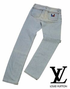 国内正規品 Louis Vuitton GASTON V MENS DENIM PANTS ルイヴィトン ガストンヴイ デニムパンツ ジーンズ アイスブルー 28インチ K-36