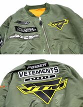 21AW VETEMENTS×ALPHA Industries Racing Logo Bomber Jacket ヴェトモン×アルファ レーシングロゴ ボンバージャケット MA-1 M JZ-25_画像6