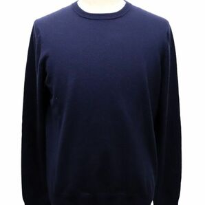 正規品 MONCLER MEN MAGLIONE TRICOT GIROCOLLO トリコロールライン クルーネックニット モンクレール C//N セーター 無地 ネイビーL JK-23の画像5