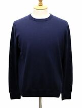 正規品 MONCLER MEN MAGLIONE TRICOT GIROCOLLO トリコロールライン クルーネックニット モンクレール C//N セーター 無地 ネイビーL JK-23_画像5