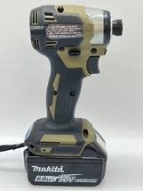 K710■【極美品!!】 makita マキタ 充電式 インパクトドライバ TD173D 18V バッテリ BL1860B 電動工具 DIY カーキ 動作品 ライトOK ■_画像3