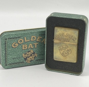 N35461■ Zippo ジッポー オイルライター 1997年 GOLDEN BAT ゴールデンバット XIII A 喫煙具 ブラス USA ヴィンテージ タバコメーカー