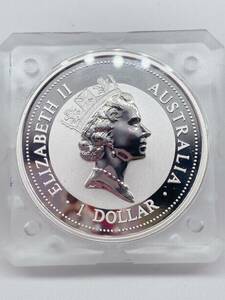 N35393 【銀貨】 AUSTRALIA ELIZABETH Ⅱ 1DOLLAR KOOKABURRA 1OZ SILVER 1998 オーストリア ケース付 ワライカワセミ シルバー 外国コイン