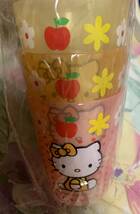 未使用 当時物 レトロ　Hello Kitty ハローキティ　プラカップ　3個入りセット　コップ 195ml ミミィ ピンク イエロー　サンリオ 1999年_画像4