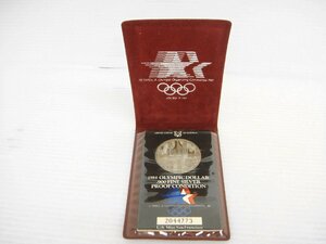 3423 オリンピック 1984年 OLYMPICDOLLAR .900FINE SILVER PROOF CONDITION 銀貨 コイン 直径約37mm 重さ約35.2g（台紙含む）