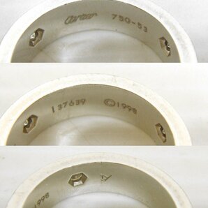 3452T【本物保証】 カルティエ Cartier ラブリング 13号 750-53刻印 K18WG 重量約9.1ｇ ホワイトゴールドの画像5