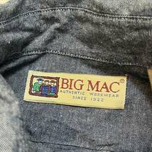 h406 90 年代 アメリカ ホンデュラス 製 BIG MAC シャンブレー シャツ ビッグ XL ビッグマック vintage ビンテージ 90s chambray shirt_画像7