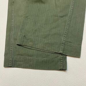 k304 40s ビンテージ U.S. MARINE CORPS HBT ヘリンボーン ツイル パンツ ドーナツ ボタン pants vintage カーキ オリーブ ミリタリー 海軍の画像7