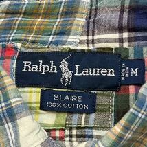 k317 90s Ralph Lauren BLAIRE patch work shirt パッチワーク チェック BD シャツ インド 製 M ラルフローレン_画像10