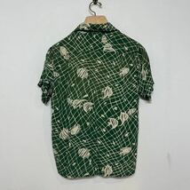 k334 50s ビンテージ Lion of Troy アロハ シャツ 魚 エンゼル フィッシュ S グリーン 緑 vintage aloha shirt ライオンオブトロイ_画像4