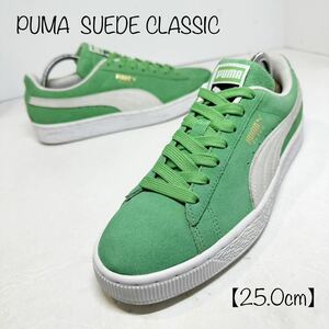 状態良好★PUMA SUEDE CLASSIC/プーマ スウェード★365347-68★グリーン×ホワイト/緑白★25.0cm