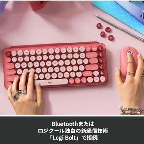 ロジクール Logicool ワイヤレスキーボード キーボード POP POP KEYS Mechanical Wireless Keyboard K730RO 茶軸 [ローズ] 新品未使用品の画像8