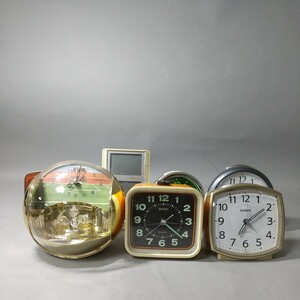 9418●同梱NG 置時計 昭和レトロ まとめて7点 SEIKO アンティーク 当時物　時計　シチズン カシオ 目覚まし時計 動作品あり 現状 