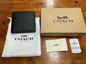 【新品】COACH コーチ 二つ折り財布 ブラック CJ883 