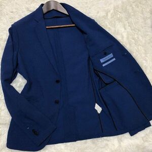 ザラマン　ZARA MAN　スーツ　テーラードジャケット　XL　ブルー　青　ストレッチ　センターベンド　ブレザー　メンズ　