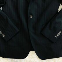 パーフェクトスーツファクトリー　Perfect Suit FActory　セットアップ　テーラードジャケット　L　ブラック　黒　ストライプ　ウール　_画像5