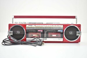 SHARP QT-77R double radio-cassette [ sharp ][W cassette ][ radio cassette recorder ][RADIO CASSETTE RECORDER][ Showa Retro ][ that time thing ]6M