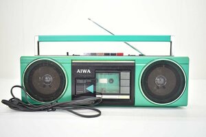 AIWA CS-J21 ラジカセ[アイワ][ラジオカセットレコーダー][RADIO CASSETTE RECORDER][昭和レトロ][当時物]29M