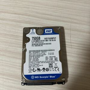 W21:【動作保証/使用0時間】WD 750GB HDD WD7500BPVT 2.5インチ 9.5mm厚 CrystalDiskInfo正常判定