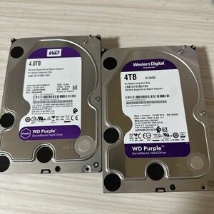 【二枚セット】N15/16:(動作保証/使用0時間/AVコマンド対応)Western Digital Purple 4TB WDC WD40PURX 3.5インチ SATA HDD