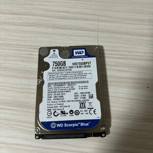 W4:【動作保証/使用0時間】WD 750GB HDD WD7500BPVT 2.5インチ 9.5mm厚 CrystalDiskInfo正常判定