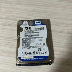 W8:【動作保証/使用0時間】WD 750GB HDD WD7500BPVT 2.5インチ 9.5mm厚 CrystalDiskInfo正常判定