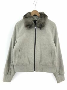 BANANA REPUBLIC バナナリパブリック フェイクファーカラー付き ジップアップ ジャケット sizeM/グレー ◇■ ☆ djd0 レディース