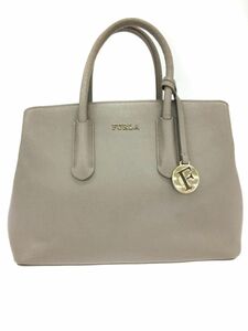 FURLA フルラ チャーム付き ハンド バッグ グレージュ ■■ ☆ ebc6 レディース