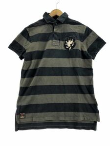 POLO RALPH LAUREN ポロ ラルフローレン ボーダー ポロシャツ sizeM/黒×茶 ■◆ ☆ ebc6 メンズ