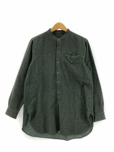 my beautiful landlet マイビューティフルランドレット ウール混 バンドカラー シャツ size1/深緑 ◇■ ☆ ebc6 メンズ