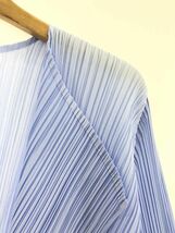 PLEATS PLEASE ISSEY MIYAKE プリーツプリーズ イッセイミヤケ プリーツ加工 ショール カーディガン size3/ブルー系 ■■ ebc6 レディース_画像2