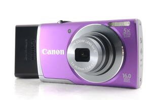 動作品 キャノン Canon PowerShot A3500 IS パープル 紫 パワーショット コンパクトデジタルカメラ 充電器付 管N8026